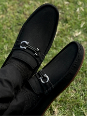 Classic Metal Bit Suede Loafers-VL007