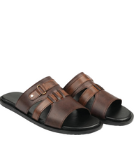 Regal Buckle-Strap Leather SlidesVS-3001
