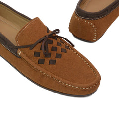 Vogue Suede Loafers – Tan-VL008
