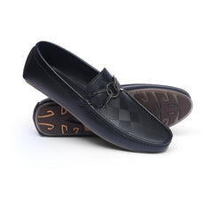 Men's Check-Textured Premium Loafers - Metallic Buckle | VL - 019