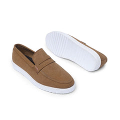 Men's Mustard Suede Drift Loafers - Contrast Stitching | LP501